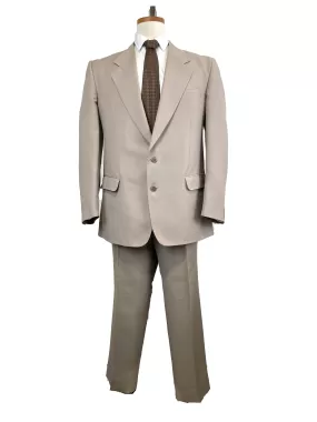 2000s Men's 2-Piece Solid Taupe Suit, Hudson Room, C44T