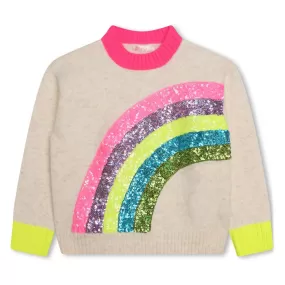 Beige Rainbow Knit Sweater