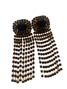 Black Rhinestone Earrings