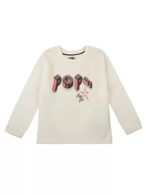 Cantabil  Girls Off White Sweatshirt