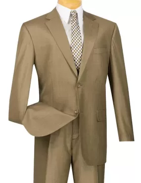 Classic Fit Sharkskin 2 Piece Suit Color Taupe