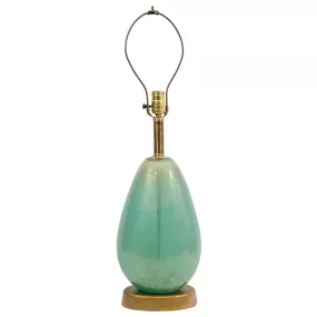 Flavio Poli for Seguso Modern Green Murano Glass Drop Lamp