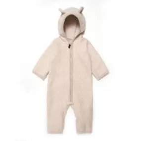 Huttelihut - Mushi Babysuit Ears cotton Fleece - Camel