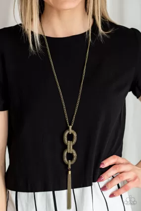 Paparazzi Necklace ~ Enmeshed in Mesh - Brass