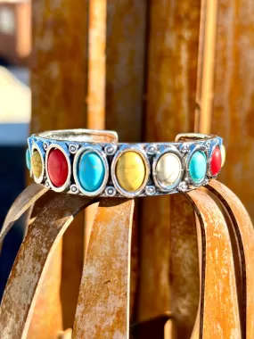 The Love Vintage Multi Stone Cuff Bracelet