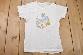 Vintage 1970s Nova Scotia Canadas Ocean Playground Map Souvenir T Shirt / Streetwear / Made In Canada / Vacation Tee / Travel T Shirt